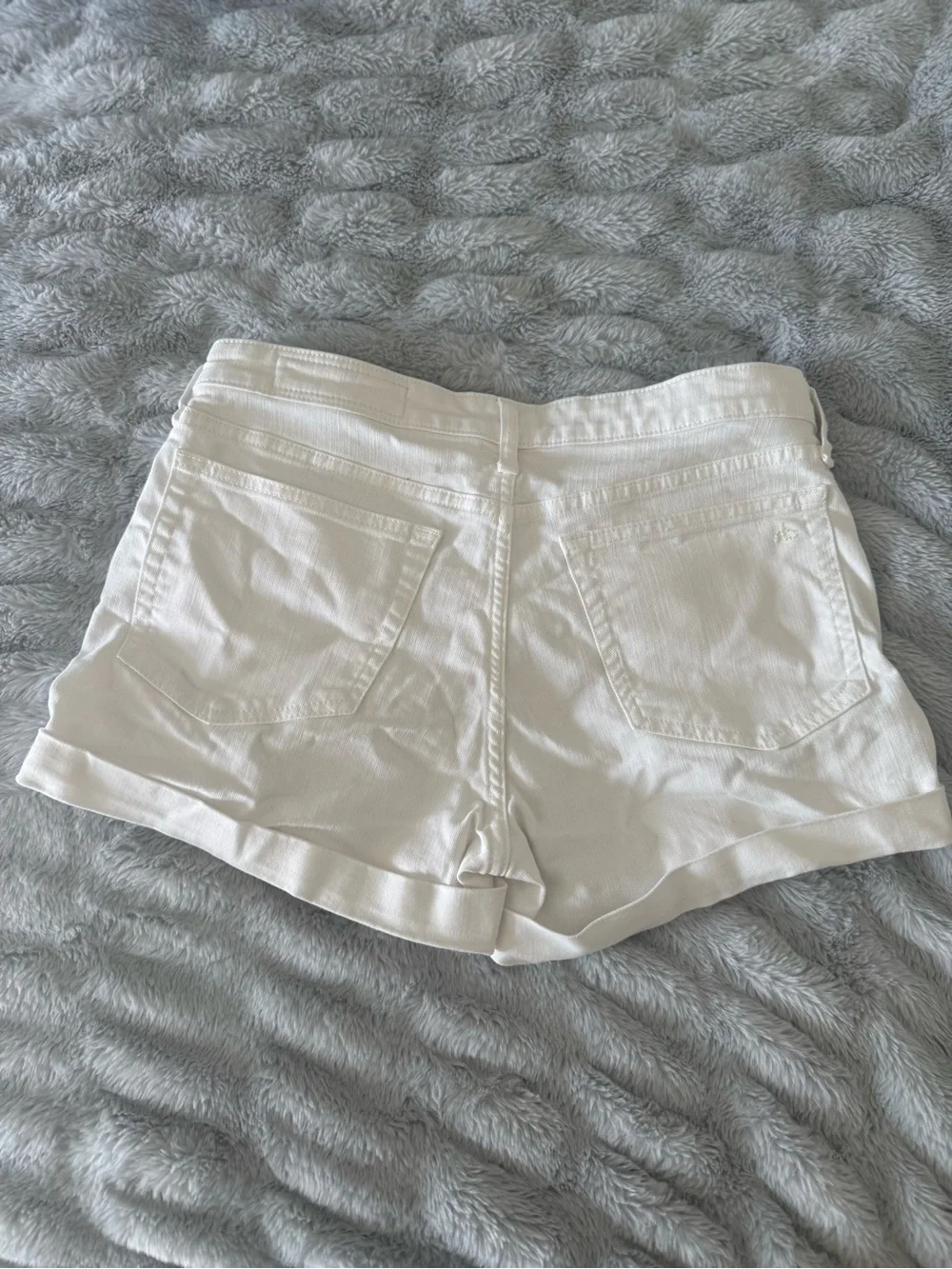 Rag & Bone Dylan White Denim Roll-Cuff Shorts